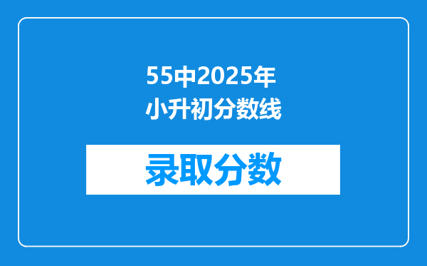 55中2025年小升初分数线