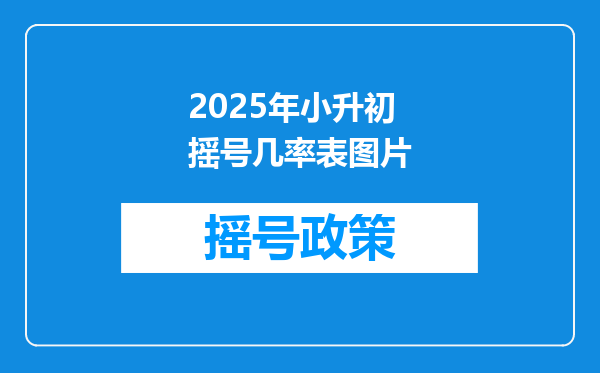 2025年小升初摇号几率表图片