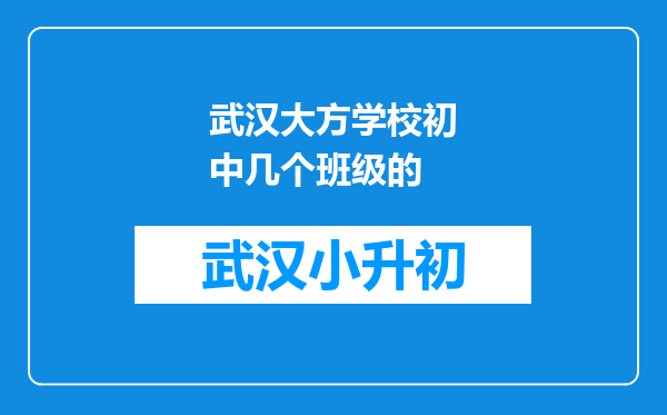 武汉大方学校初中几个班级的