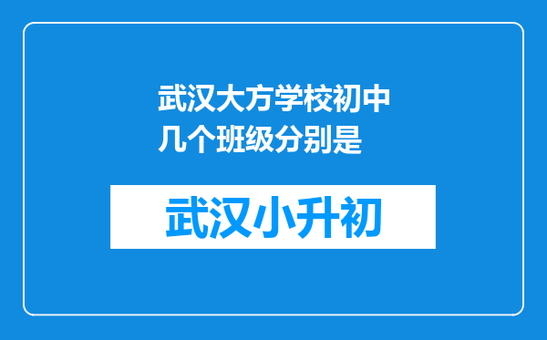 武汉大方学校初中几个班级分别是