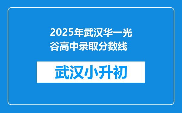 2025年武汉华一光谷高中录取分数线