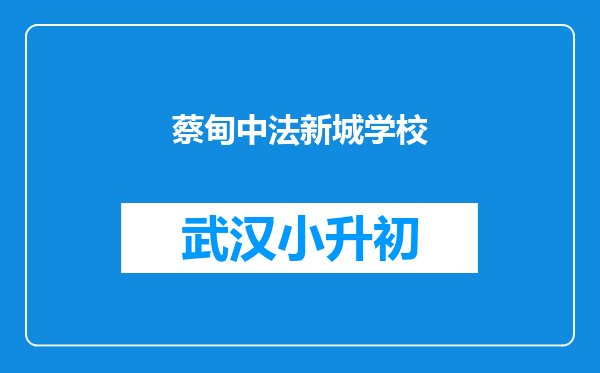 蔡甸中法新城学校