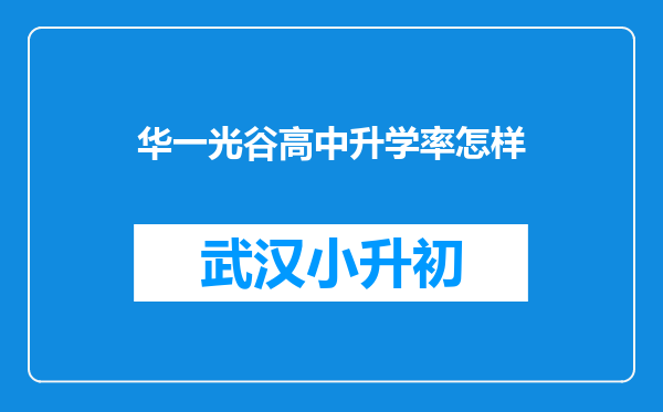 华一光谷高中升学率怎样