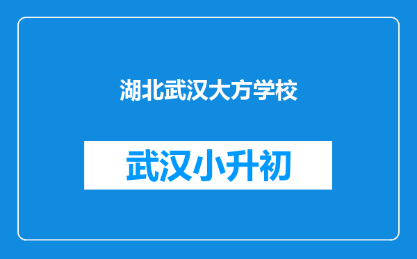 湖北武汉大方学校