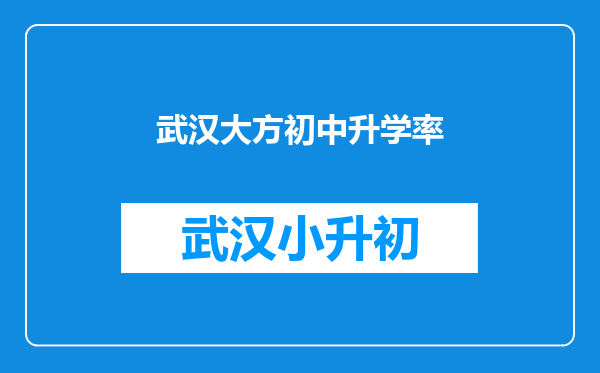 武汉大方初中升学率