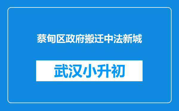 蔡甸区政府搬迁中法新城