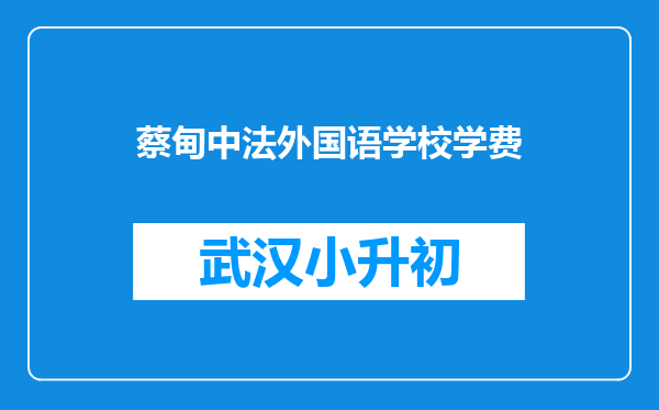 蔡甸中法外国语学校学费