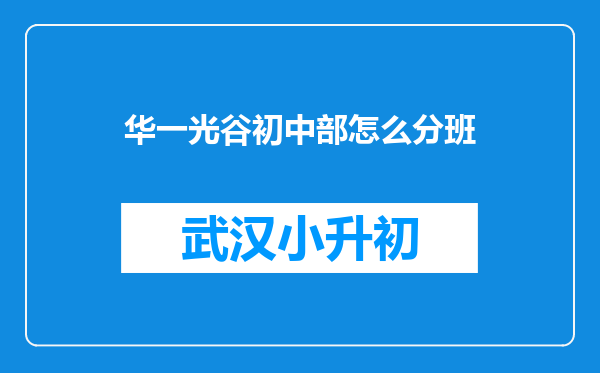 华一光谷初中部怎么分班