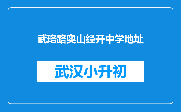 武珞路奥山经开中学地址