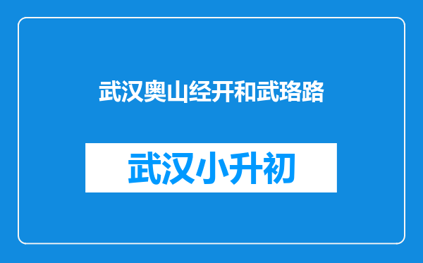 武汉奥山经开和武珞路