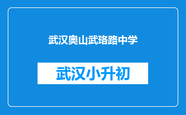 武汉奥山武珞路中学