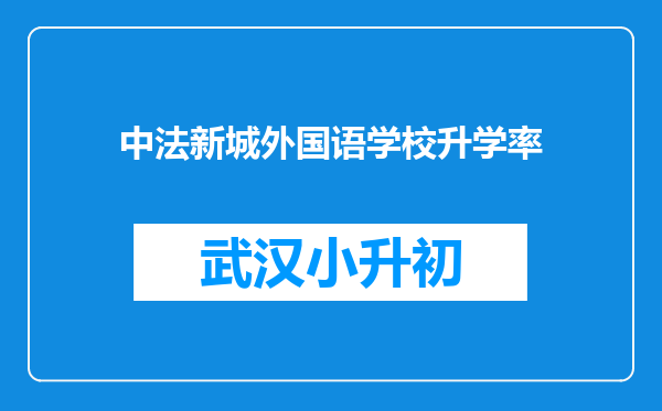 中法新城外国语学校升学率