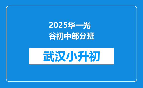 2025华一光谷初中部分班