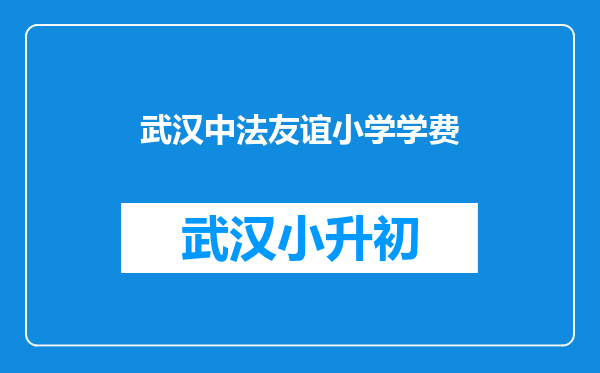 武汉中法友谊小学学费