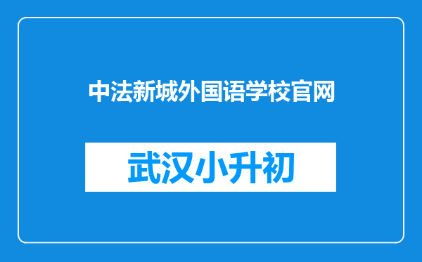 中法新城外国语学校官网