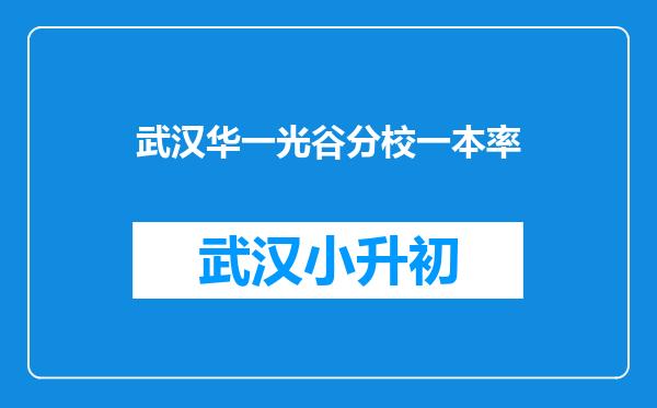 武汉华一光谷分校一本率