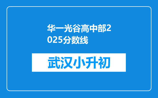 华一光谷高中部2025分数线